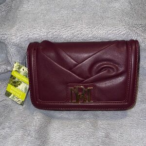 Badgley Mischka Plum Clutch with Crossbody Strap